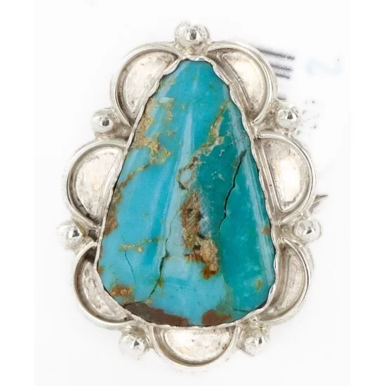 .925 Sterling Silver Handmade Certified Authentic Navajo Natural Turquoise Native American Ring 17003-2 .925 Sterling Silver Handmade Certified Authentic Navajo Natural Turquoise Native American Ring 17003-2