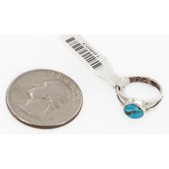 Rare 925 Sterling Silver Handmade Certified Authentic Navajo Natural Turquoise Native American Ring 16803-0000 Rare 925 Sterling Silver Handmade Certified Authentic Navajo Natural Turquoise Native American Ring 16803-0000