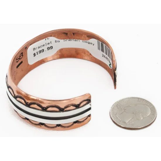 Handmade Certified Authentic Navajo Pure .925 Sterling Silver and Copper Native American Bracelet 24452-2 Handmade Certified Authentic Navajo Pure .925 Sterling Silver and Copper Native American Bracelet 24452-2