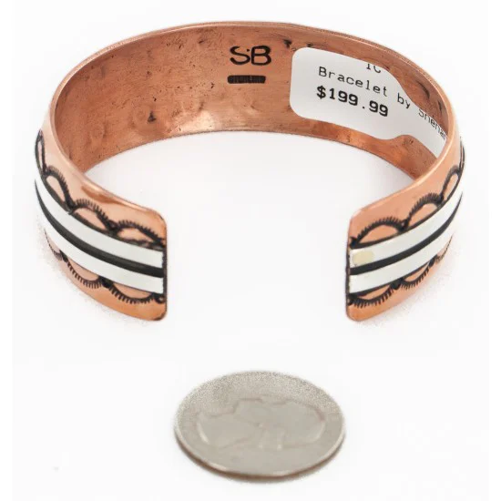 Handmade Certified Authentic Navajo Pure .925 Sterling Silver and Copper Native American Bracelet 24452-2 Handmade Certified Authentic Navajo Pure .925 Sterling Silver and Copper Native American Bracelet 24452-2
