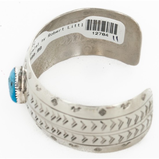 Handmade Kokopelli Certified Authentic Navajo Nickel Natural Turquoise Native American Bracelet 02 12784-11 Handmade Kokopelli Certified Authentic Navajo Nickel Natural Turquoise Native American Bracelet 02 12784-11