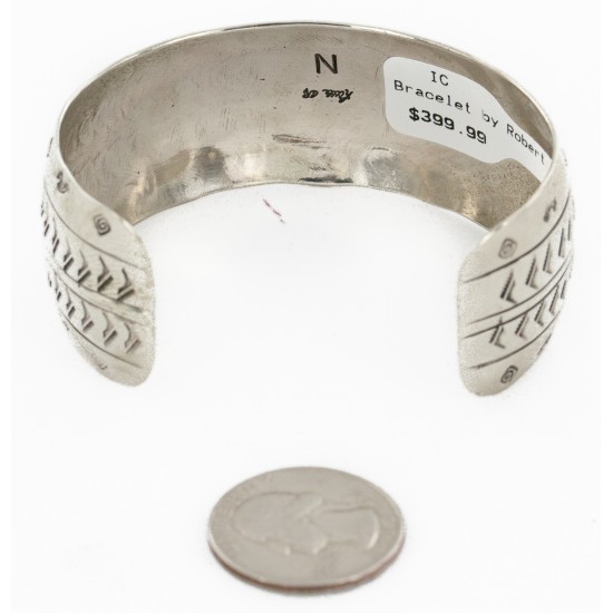 Handmade Kokopelli Certified Authentic Navajo Nickel Natural Turquoise Native American Bracelet 02 12784-11 Handmade Kokopelli Certified Authentic Navajo Nickel Natural Turquoise Native American Bracelet 02 12784-11