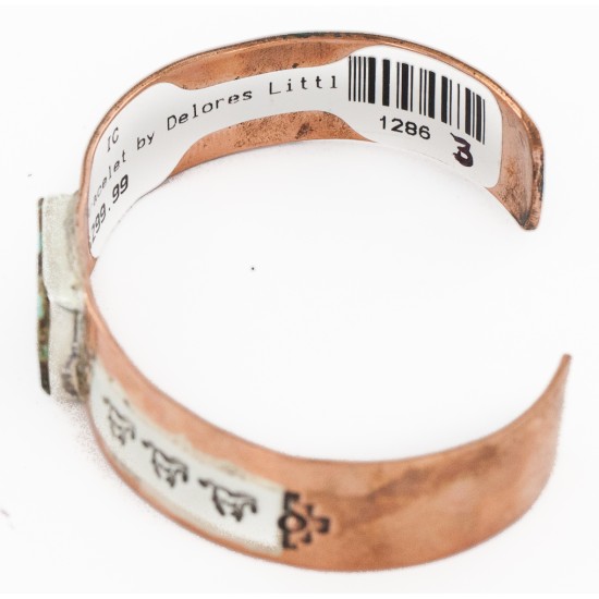 Handmade Horse Certified Authentic Navajo Pure .925 Sterling Silver and Copper Natural Turquoise Native American Bracelet 1286-3 Handmade Horse Certified Authentic Navajo Pure .925 Sterling Silver and Copper Natural Turquoise Native American Bracelet 1286-3
