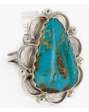 .925 Sterling Silver Handmade Certified Authentic Navajo Natural Turquoise Native American Ring 17003-2 .925 Sterling Silver Handmade Certified Authentic Navajo Natural Turquoise Native American Ring 17003-2
