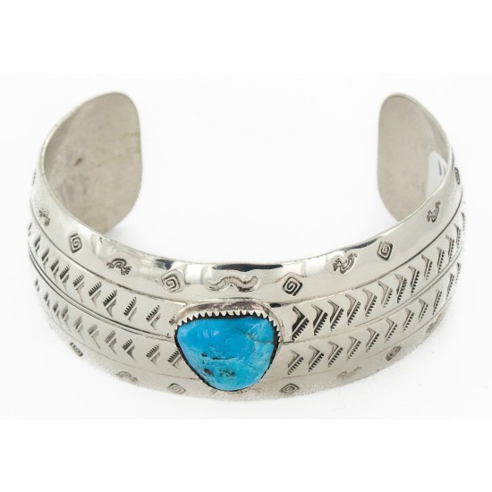 Handmade Kokopelli Certified Authentic Navajo Nickel Natural Turquoise Native American Bracelet 02 12784-11 Handmade Kokopelli Certified Authentic Navajo Nickel Natural Turquoise Native American Bracelet 02 12784-11