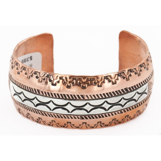 Handmade Mountain Certified Authentic Navajo Pure .925 Sterling Silver and Copper Native American Bracelet 12783-5 Handmade Mountain Certified Authentic Navajo Pure .925 Sterling Silver and Copper Native American Bracelet 12783-5