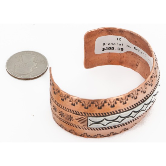 Handmade Mountain Certified Authentic Navajo Pure .925 Sterling Silver and Copper Native American Bracelet 12783-5 Handmade Mountain Certified Authentic Navajo Pure .925 Sterling Silver and Copper Native American Bracelet 12783-5