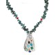 Certified Authentic .925 Sterling Silver Handmade Natural Turquoise Multicolor Stones Coral Native American Necklace 24399-750184-1