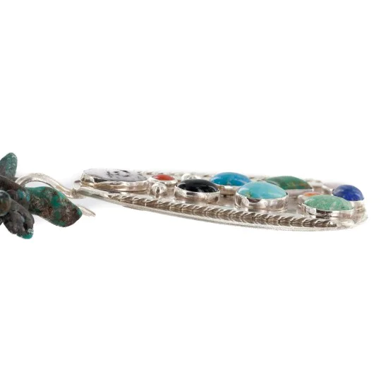 Certified Authentic .925 Sterling Silver Handmade Natural Turquoise Multicolor Stones Coral Native American Necklace 24399-750184-1 Certified Authentic .925 Sterling Silver Handmade Natural Turquoise Multicolor Stones Coral Native American Necklace 24399-750184-1