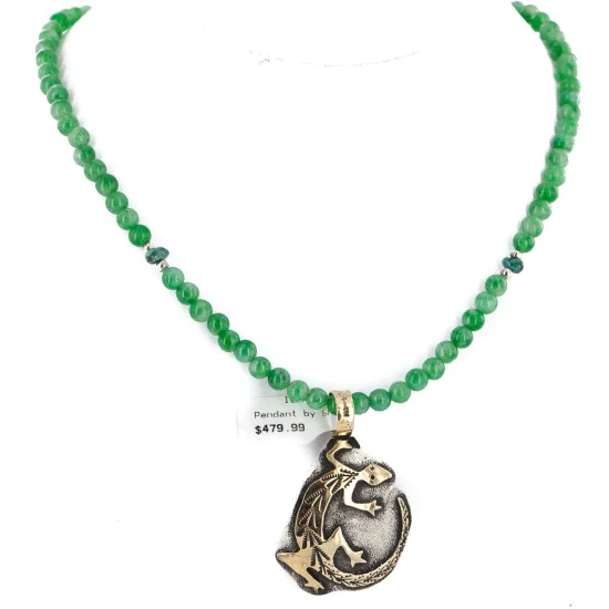 Certified Authentic 12kt Gold Filled and .925 Sterling Silver Handmade Gecko Natural Turquoise Quartz Native American Necklace 24422-2-15781 Certified Authentic 12kt Gold Filled and .925 Sterling Silver Handmade Gecko Natural Turquoise Quartz Native American Necklace 24422-2-15781