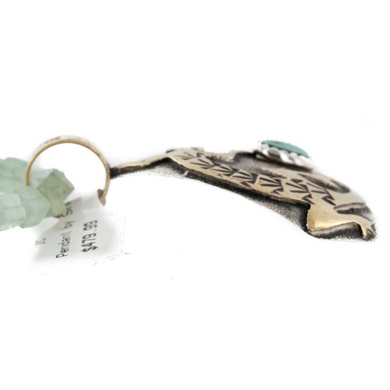 Certified Authentic 12kt Gold Filled and .925 Sterling Silver Handmade Gecko Turquoise Jade Native American Necklace 24422-5-790101 Certified Authentic 12kt Gold Filled and .925 Sterling Silver Handmade Gecko Turquoise Jade Native American Necklace 24422-5-790101