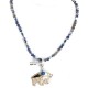 Certified Authentic 12kt Gold Filled and .925 Sterling Silver Handmade Bear Natural Turquoise Lapis Native American Necklace 24398-15974-8