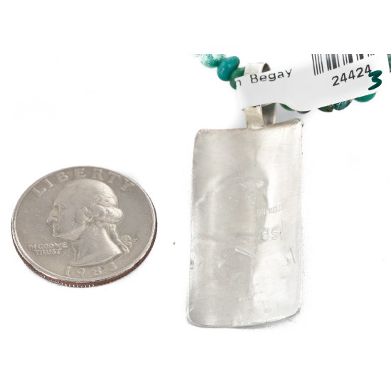 Certified Authentic .925 Sterling Silver Handmade Storyteller Natural Turquoise Native American Necklace 24424-3-790102 Certified Authentic .925 Sterling Silver Handmade Storyteller Natural Turquoise Native American Necklace 24424-3-790102
