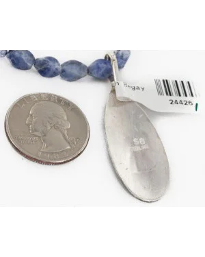Certified Authentic .925 Sterling Silver Handmade Natural Lapis Hematite Native American Necklace 24426-1-16047-1 Certified Authentic .925 Sterling Silver Handmade Natural Lapis Hematite Native American Necklace 24426-1-16047-1