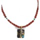 Certified Authentic 12kt Gold Filled and .925 Sterling Silver Handmade Cross Turquoise Red Jasper Native American Necklace 24300-16047-5 All Products NB151030003238 24300-16047-5 (by LomaSiiva)