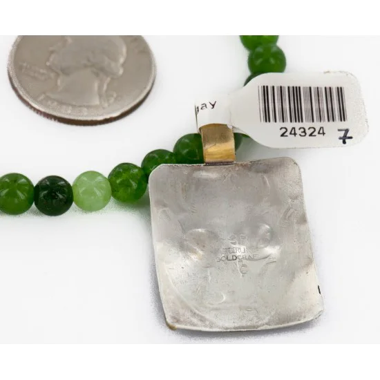 Certified Authentic 12kt Gold Filled and .925 Sterling Silver Handmade Buffalo Natural Turquoise Green Quartz Native American Necklace 24324-7-16028-10 Certified Authentic 12kt Gold Filled and .925 Sterling Silver Handmade Buffalo Natural Turquoise Green Quartz Native American Necklace 24324-7-16028-10