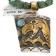 Certified Authentic 12kt Gold Filled and .925 Sterling Silver Handmade Eagle Natural Turquoise Native American Necklace 24200-15807