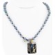 Certified Authentic 12kt Gold Filled and .925 Sterling Silver Handmade Flower Natural Turquoise Lapis Agate Native American Necklace 24301-16033