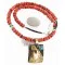 Certified Authentic 12kt Gold Filled and .925 Sterling Silver Handmade Wolf Natural Turquoise Coral Native American Necklace 24324-4-25276 Certified Authentic 12kt Gold Filled and .925 Sterling Silver Handmade Wolf Natural Turquoise Coral Native American Necklace 24324-4-25276