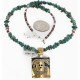 Certified Authentic 12kt Gold Filled and .925 Sterling Silver Kachina Handmade Natural Turquoise Coral Native American Necklace 24302-15771-22 Certified Authentic 12kt Gold Filled and .925 Sterling Silver Kachina Handmade Natural Turquoise Coral Native American Necklace 24302-15771-22