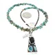 Certified Authentic .925 Sterling Silver Handmade Natural Turquoise Black Onyx Native American Necklace 24422-4-16070