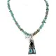 Certified Authentic .925 Sterling Silver Handmade Natural Turquoise Black Onyx Native American Necklace 24422-4-16070