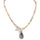 Certified Authentic .925 Sterling Silver Handmade Natural Turquoise Multicolor Stones Spiny Oyster Native American Necklace 24401-25277