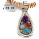 Certified Authentic .925 Sterling Silver Handmade Natural Turquoise Multicolor Stones Spiny Oyster Native American Necklace 24401-25277