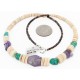 Certified Authentic Navajo .925 Sterling Silver Natural Graduated Melon Shell Turquoise Amethyst Native American Necklace 16078 Certified Authentic Navajo .925 Sterling Silver Natural Graduated Melon Shell Turquoise Amethyst Native American Necklace 16078