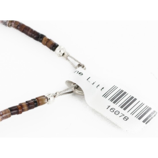 Certified Authentic Navajo .925 Sterling Silver Natural Graduated Melon Shell Turquoise Amethyst Native American Necklace 16078 Certified Authentic Navajo .925 Sterling Silver Natural Graduated Melon Shell Turquoise Amethyst Native American Necklace 16078