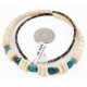 Navajo .925 Sterling Silver Natural Graduated Melon Shell Turquoise Native American Necklace 16079