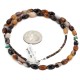 Certified Authentic Navajo .925 Sterling Silver Natural Turquoise and Agate Native American Necklace 16076-4