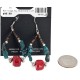 Certified Authentic Navajo .925 Sterling Silver Hooks Natural Turquoise CORAL Native American Earrings 18102-3
