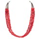 Certified Authentic 3 Strand Navajo .925 Sterling Silver Natural Turquoise and Coral Native American Necklace 16081-1