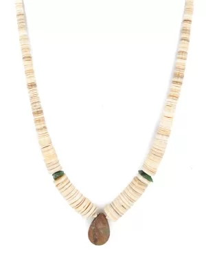 Certified Authentic Navajo .925 Sterling Silver Natural Graduated Melon Shell and Turquoise Native American Necklace 16073-3 Certified Authentic Navajo .925 Sterling Silver Natural Graduated Melon Shell and Turquoise Native American Necklace 16073-3