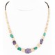Certified Authentic Navajo .925 Sterling Silver Natural Graduated Melon Shell Turquoise Amethyst Native American Necklace 16078 Certified Authentic Navajo .925 Sterling Silver Natural Graduated Melon Shell Turquoise Amethyst Native American Necklace 16078