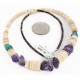 Certified Authentic Navajo .925 Sterling Silver Natural Graduated Melon Shell Turquoise Amethyst Native American Necklace 16080-2 Certified Authentic Navajo .925 Sterling Silver Natural Graduated Melon Shell Turquoise Amethyst Native American Necklace 16080-2