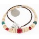 Certified Authentic Navajo .925 Sterling Silver Natural Graduated Melon Shell Turquoise Coral Native American Necklace 16080-3