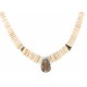 Navajo .925 Sterling Silver Certified Authentic Natural Graduated Melon Shell Turquoise Native American Necklace 16073-2 Navajo .925 Sterling Silver Certified Authentic Natural Graduated Melon Shell Turquoise Native American Necklace 16073-2