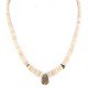 Navajo .925 Sterling Silver Certified Authentic Natural Graduated Melon Shell Turquoise Native American Necklace 16073-2 Navajo .925 Sterling Silver Certified Authentic Natural Graduated Melon Shell Turquoise Native American Necklace 16073-2