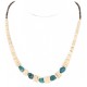 Navajo .925 Sterling Silver Natural Graduated Melon Shell Turquoise Native American Necklace 16079