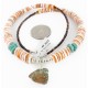 Navajo .925 Sterling Silver Certified Authentic Natural Graduated Spiny Oyster and Turquoise Native American Necklace 16061-1