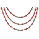 Certified Authentic 3 Strand Navajo .925 Sterling Silver Natural Turquoise Coral Native American Necklace 18110 Certified Authentic 3 Strand Navajo .925 Sterling Silver Natural Turquoise Coral Native American Necklace 18110