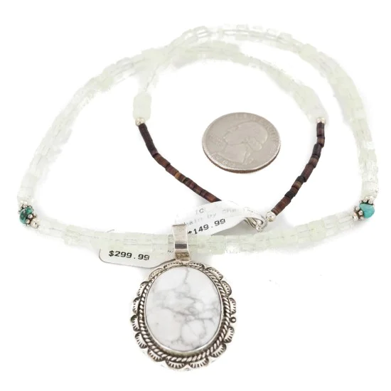.925 Sterling Silver Handmade Certified Authentic Natural White Buffalo Native American Necklace 12709-2-16026-4 .925 Sterling Silver Handmade Certified Authentic Natural White Buffalo Native American Necklace 12709-2-16026-4