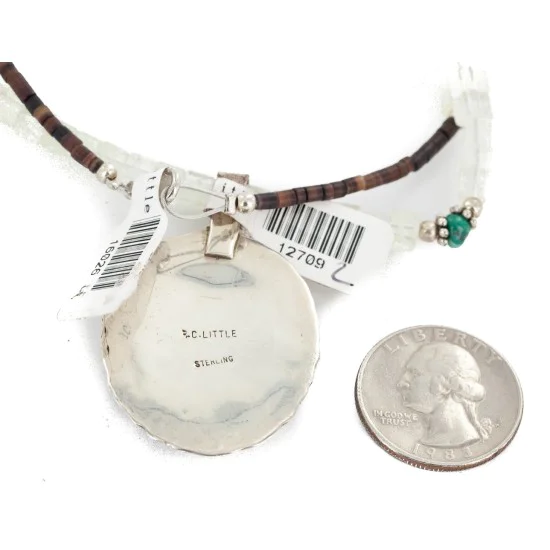 .925 Sterling Silver Handmade Certified Authentic Natural White Buffalo Native American Necklace 12709-2-16026-4 .925 Sterling Silver Handmade Certified Authentic Natural White Buffalo Native American Necklace 12709-2-16026-4