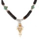 Certified Authentic Arrowhead Navajo .925 Sterling Silver Natural Heishi Turquoise Bone Native American Necklace 15917