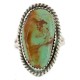 .925 Sterling Silver Handmade Certified Authentic Navajo Natural Turquoise Native American Ring  17006-2