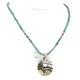12kt Gold Filled and .925 Sterling Silver Handmade Wolf Certified Authentic Navajo Turquoise Coral Native American Necklace 24420-5-15336 12kt Gold Filled and .925 Sterling Silver Handmade Wolf Certified Authentic Navajo Turquoise Coral Native American Necklace 24420-5-15336