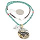 12kt Gold Filled and .925 Sterling Silver Handmade Wolf Certified Authentic Navajo Turquoise Coral Native American Necklace 24420-5-15336