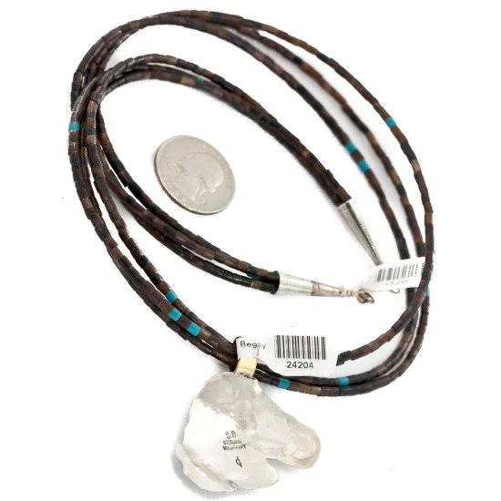 .925 Sterling Silver and 12kt Gold Filled Handmade Horse Certified Authentic Navajo Turquoise Heishi Native American Necklace 24204-15295 .925 Sterling Silver and 12kt Gold Filled Handmade Horse Certified Authentic Navajo Turquoise Heishi Native American Necklace 24204-15295